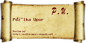 Pálka Upor névjegykártya